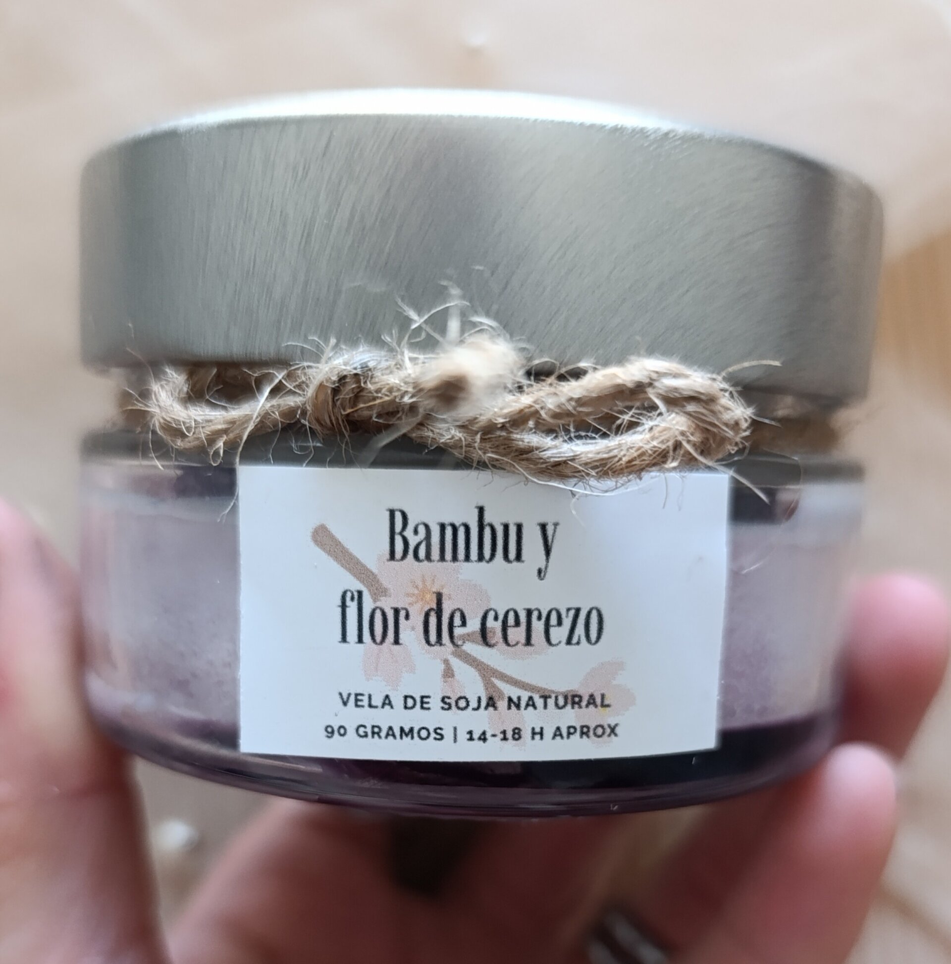 Tarro bambú y flor de cerezo - 2