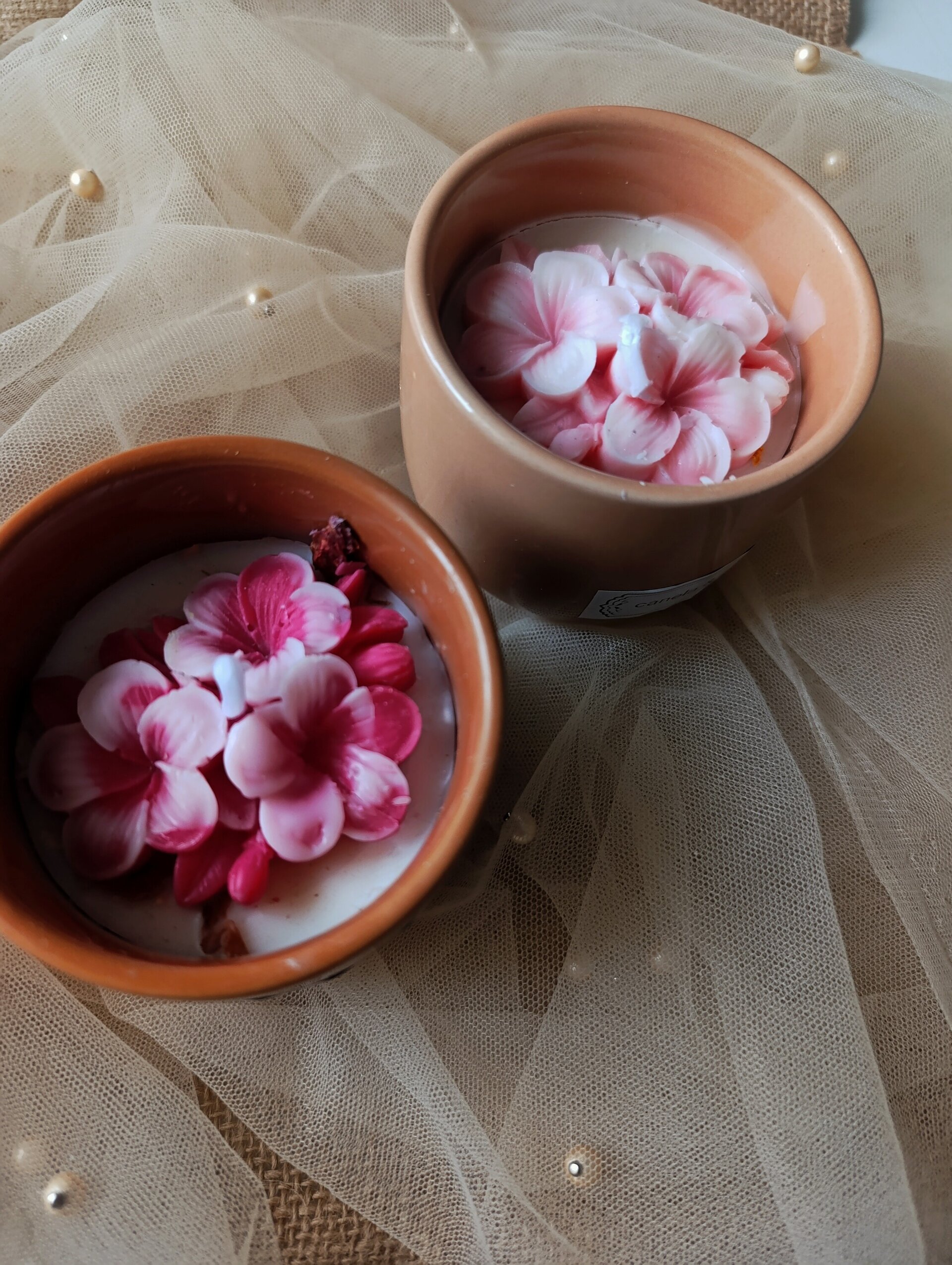 Velas en vaso de cerámica aroma canela y naranja - 5