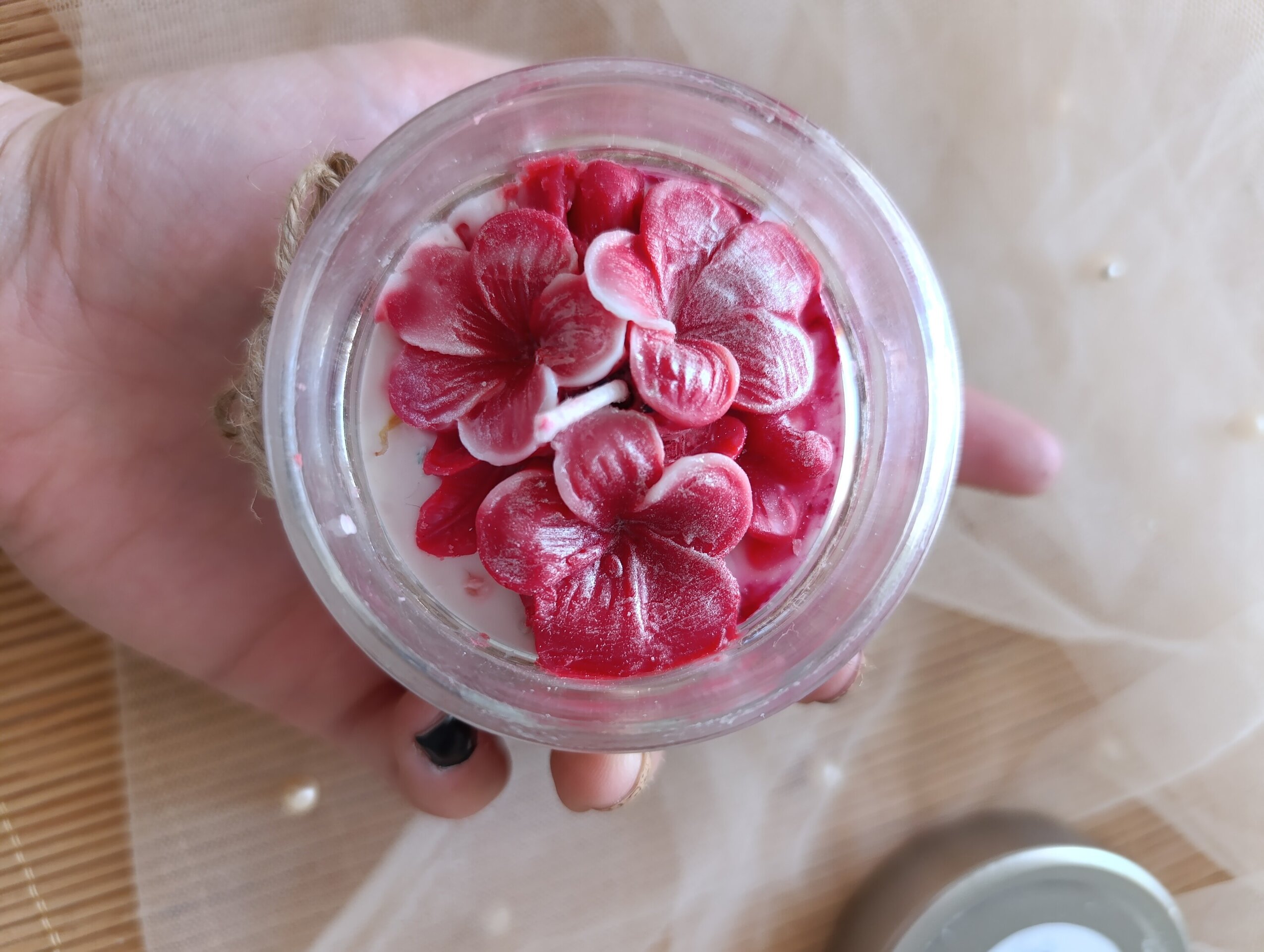 Tarro bambú y flor de cerezo - 2