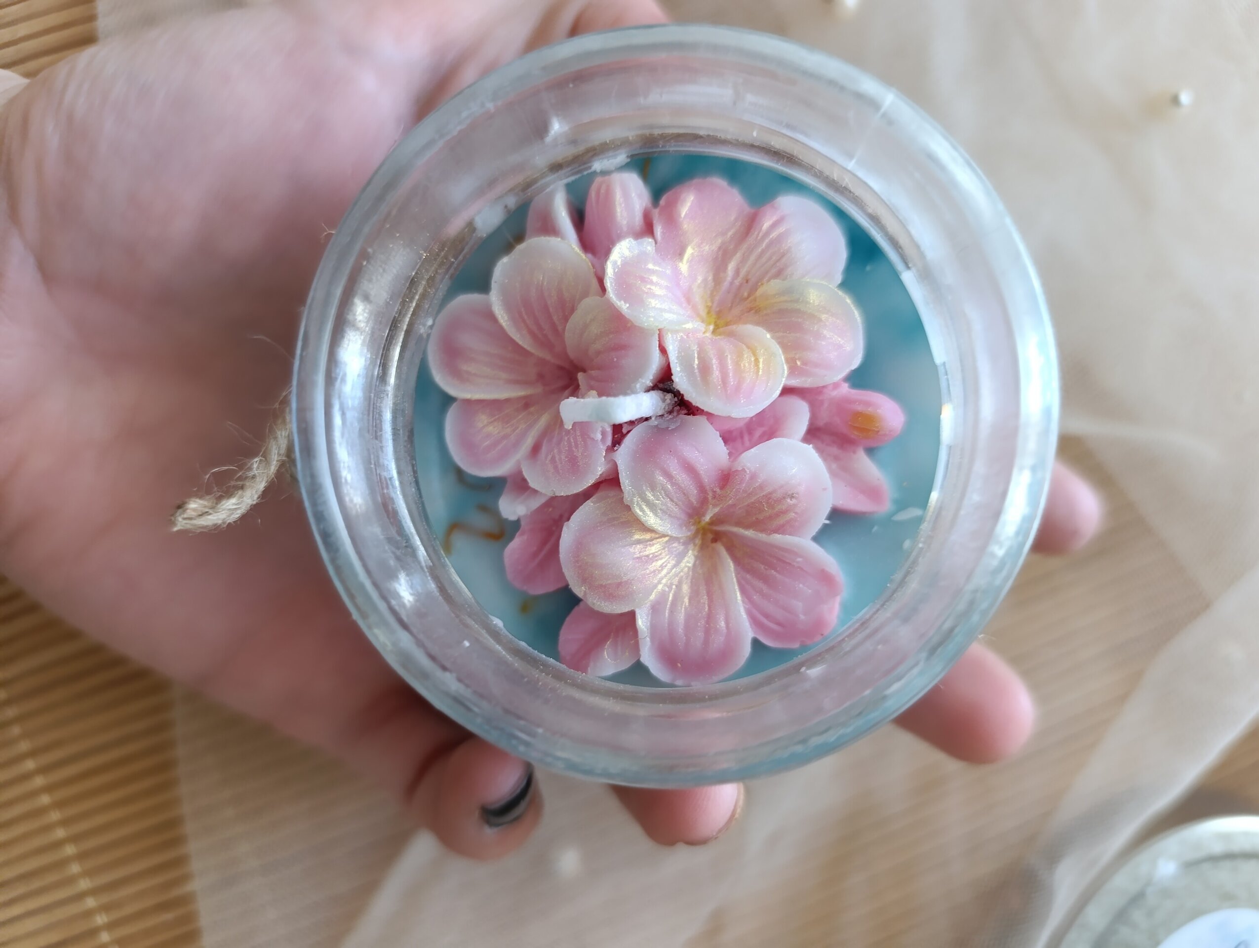 Tarro bambú y flor de cerezo - 2