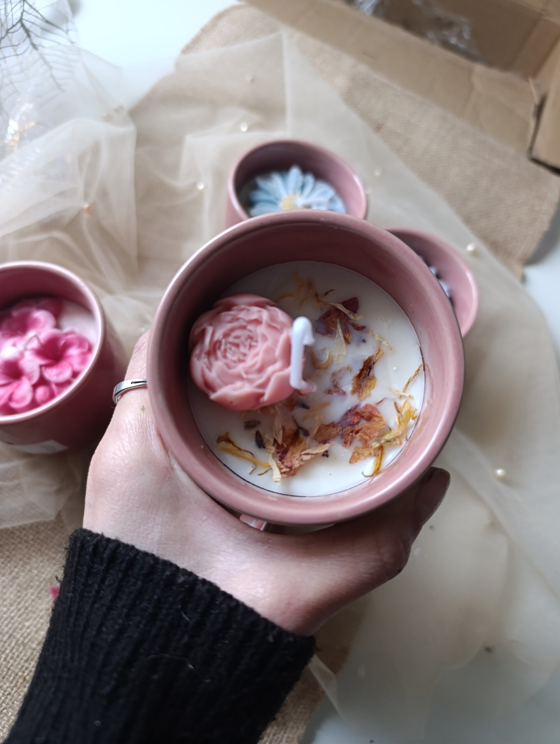 Velas en vaso de cerámica aroma cereza - 2