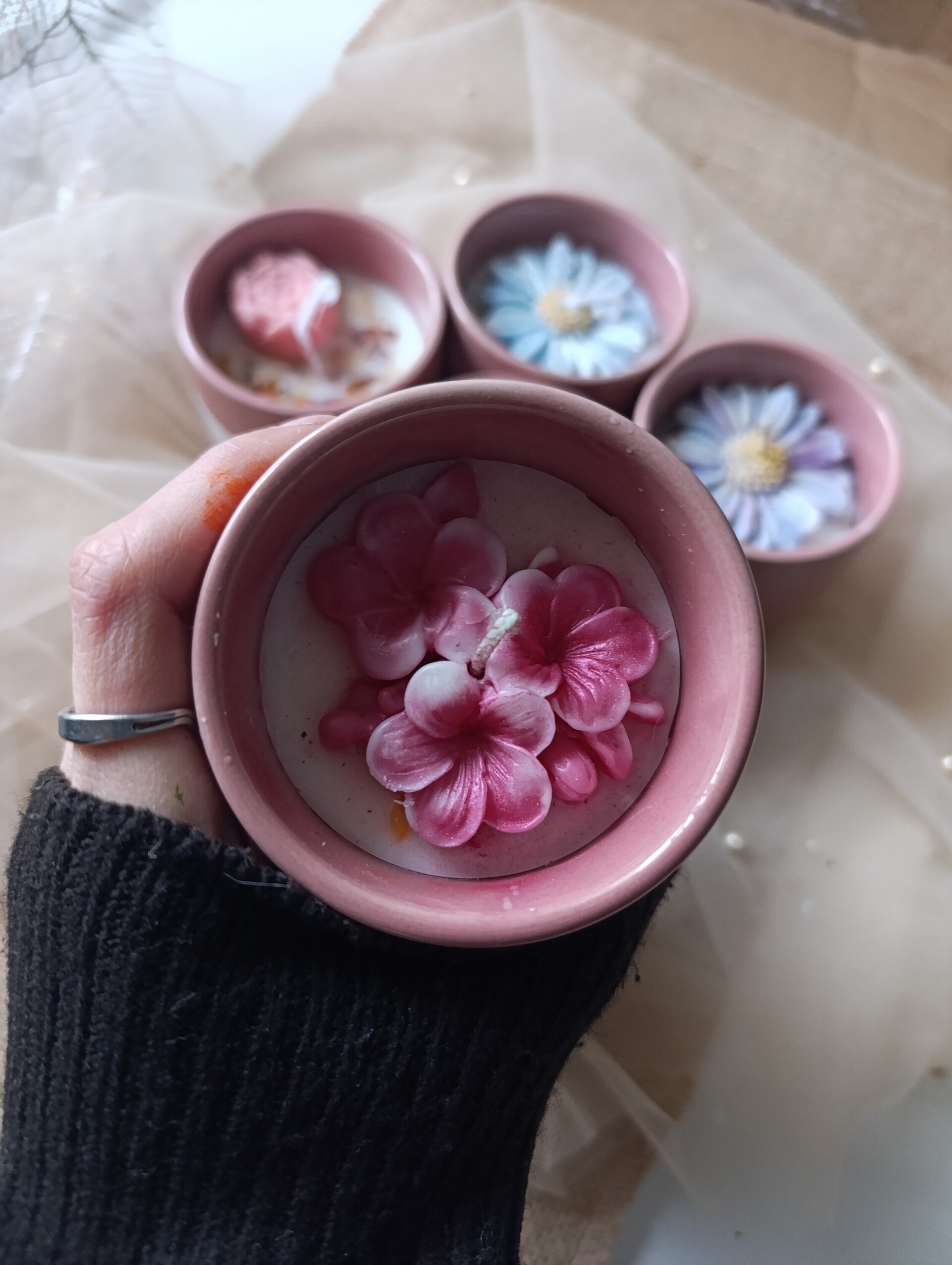 Velas en vaso de cerámica aroma cereza - 4